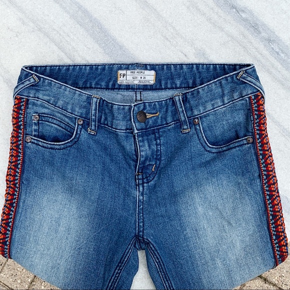 Free People Embroidered Side Jeans - Picture 2 of 6